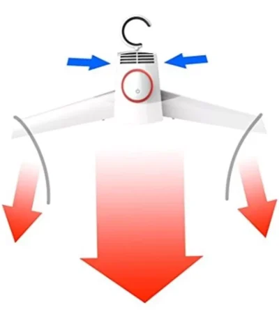 Gancho secador de ropa portátil con aire caliente y frío