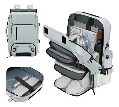Mochila viajera impermeable con compartimento para zapatos