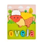 Juego de madera Oveja educativo con letras encastrables
