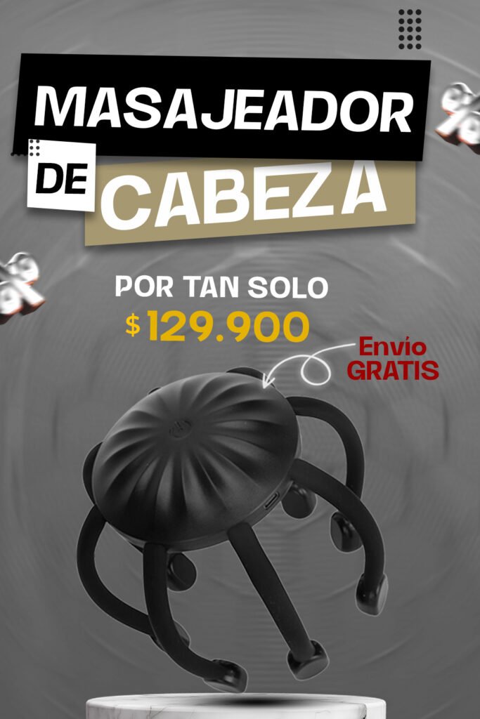 Masajeador eléctrico de cabeza 8 garras portátil con envío gratis en Colombia